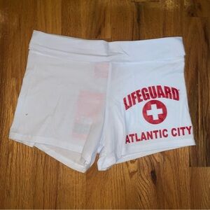 Brand new Y2K style Lifeguard Atlantic City white micro shorts size L